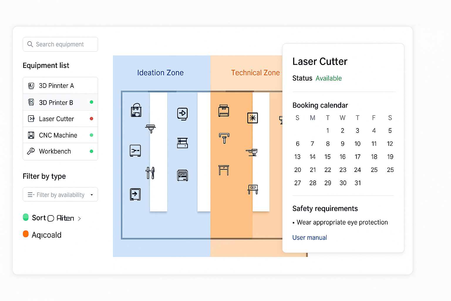 Management app mockup